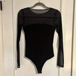 Abercrombie & Fitch Mesh Long Sleeve Bodysuit